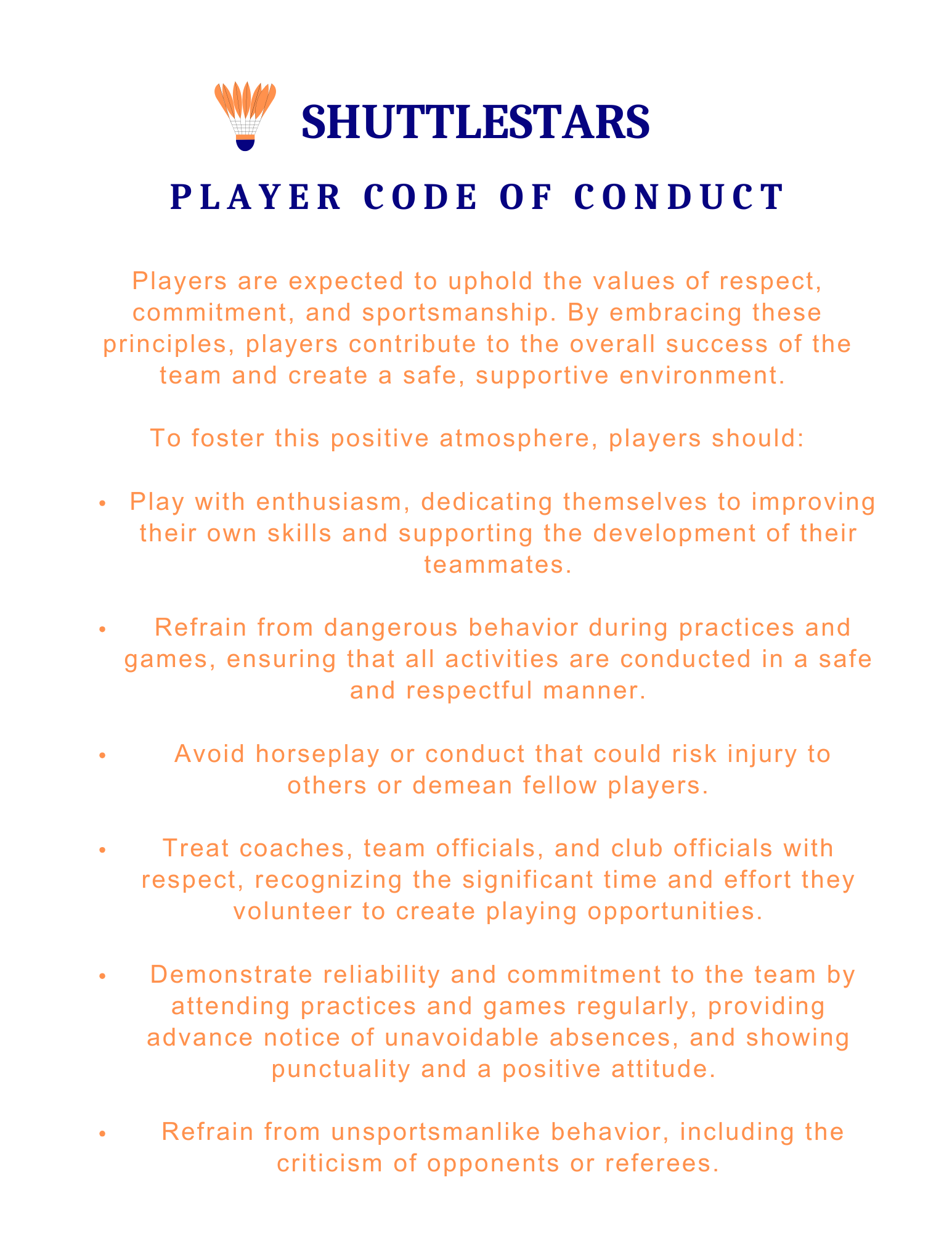 Player Code Of Conduct1